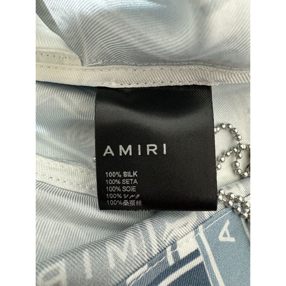NWT Amiri Logo Print Silk Shorts - Picture 9 of 11